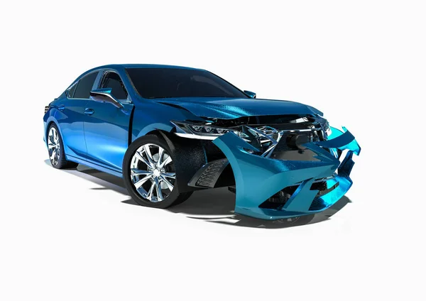 Bir araba kazası / enkaz halindeki arabaları temsil eden 3D görüntüleme