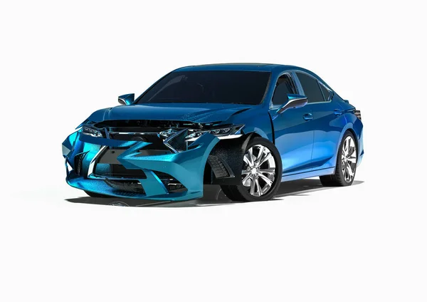 Bir araba kazası / enkaz halindeki arabaları temsil eden 3D görüntüleme