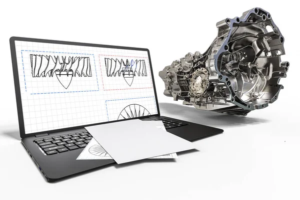 Cad Sürecini Temsil Eden Görüntüleme — Stok fotoğraf