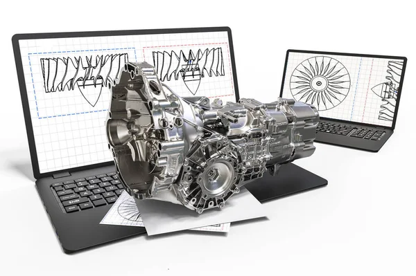 Cad Sürecini Temsil Eden Görüntüleme — Stok fotoğraf