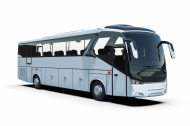 Bir otobüs filosunu ve bir otobüs filosunu temsil eden 3D görüntüleme.