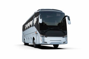 Bir otobüs filosunu ve bir otobüs filosunu temsil eden 3D görüntüleme.