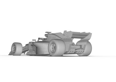 3D render image representing computer aided design of a race car clipart