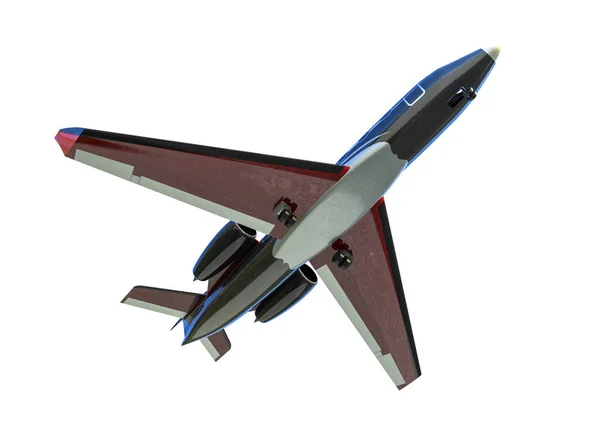 代表私人喷气式飞机的3D渲染图像 — 图库照片