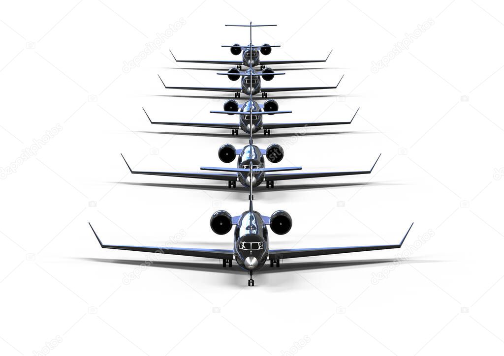 3D render image representing a private jet 
