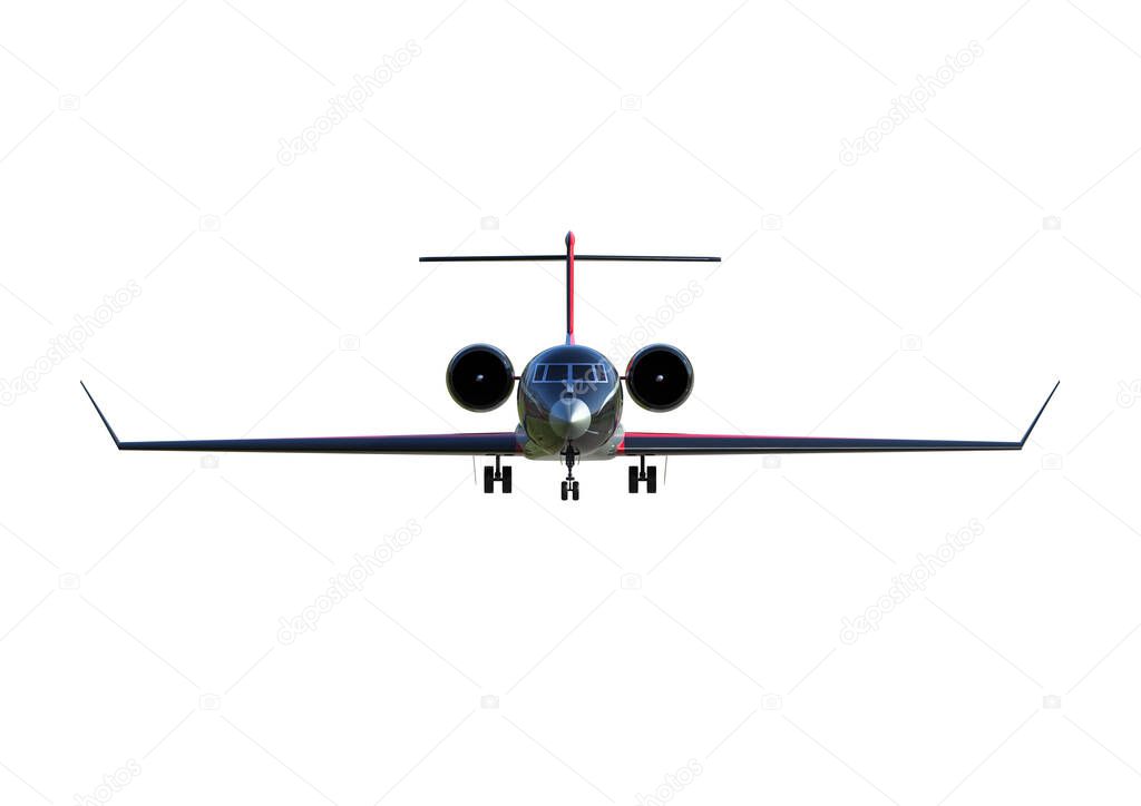 3D render image representing a private jet 