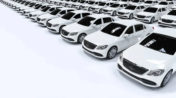 Lüks araba filosunun 3 boyutlu görüntüsü