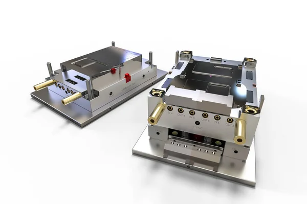 CAD gelişimini temsil eden plastik enjeksiyon kalıbının 3B görüntüsü 