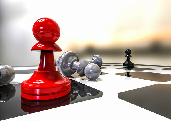 3D рендеринг изображения, представляющий опытного лидера / опытного лидера