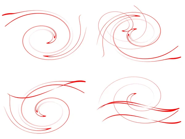 Set of red spirals — Stock Photo, Image