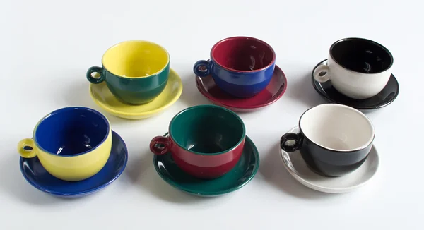 Набір барвистих маленьких чашок — стокове фото