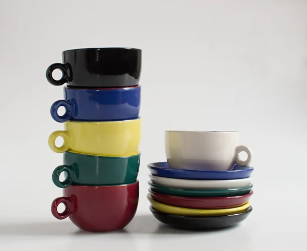 Set of colorful small cups — Stock Photo, Image