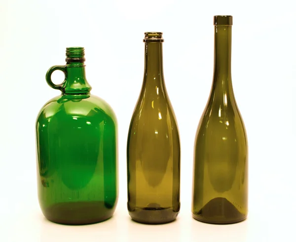 Butelek szklanych o różnych kształtach — Zdjęcie stockowe