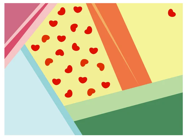 kalp şekilleri ile renkli geometrik arka plan