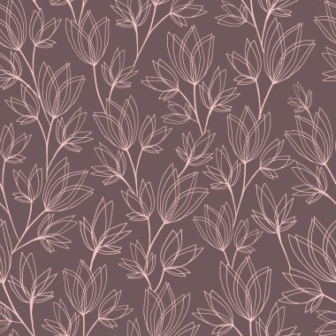 Elle çizilmiş çiçeklerle kusursuz desen