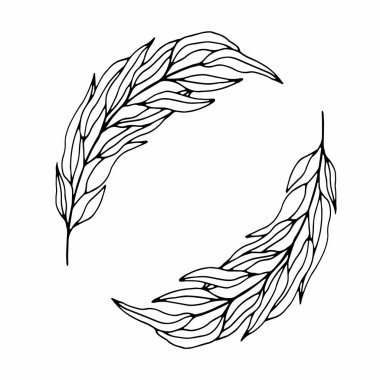 Dal tek vektör çizimi. Tasarım için el yapımı resim.