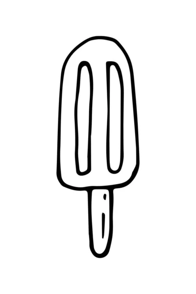Gelato vettoriale singolo cartone animato clipart. Illustrazione Doodle isolato su sfondo bianco — Vettoriale Stock
