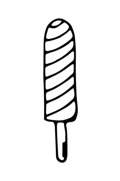 Векторное мороженое один клипарт мультфильма. Иллюстрация на белом фоне — стоковый вектор