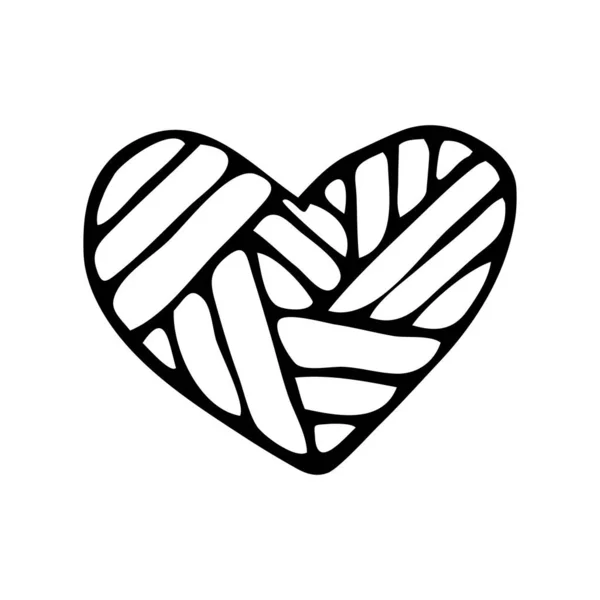 Sevimli vektör kalp klitorisi. Sevgililer Günü için elle çizilmiş illüstrasyon. Sevgililer Günü kartı. — Stok Vektör