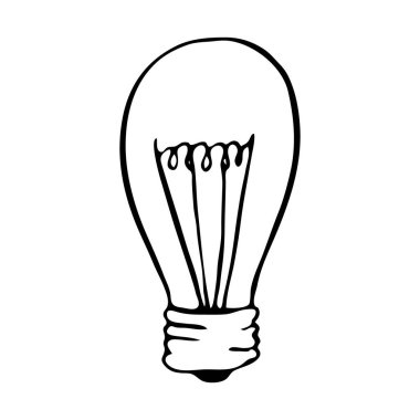 Tek vektör ampulü, karalama çizgisi sanatı