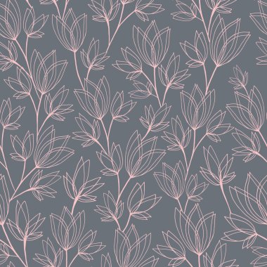 Dal 'ın kusursuz vektör deseni. El çizimi illüstrasyonuName