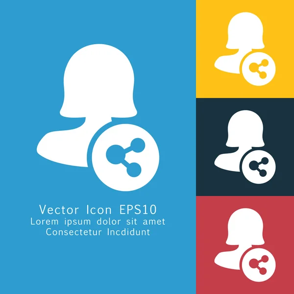 Icono de usuario femenino sólido en cuatro colores — Vector de stock