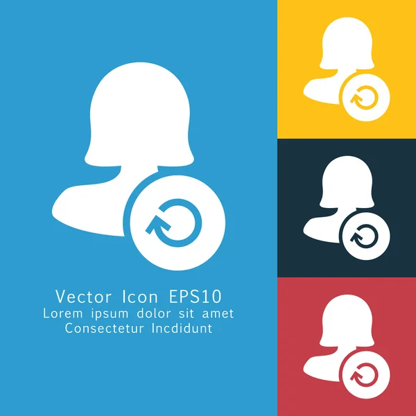 Icono de usuario femenino sólido en cuatro colores — Vector de stock