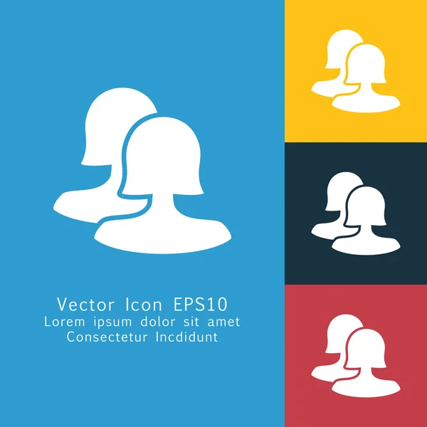 Icono de comunicación de usuario sólido en cuatro colores — Vector de stock
