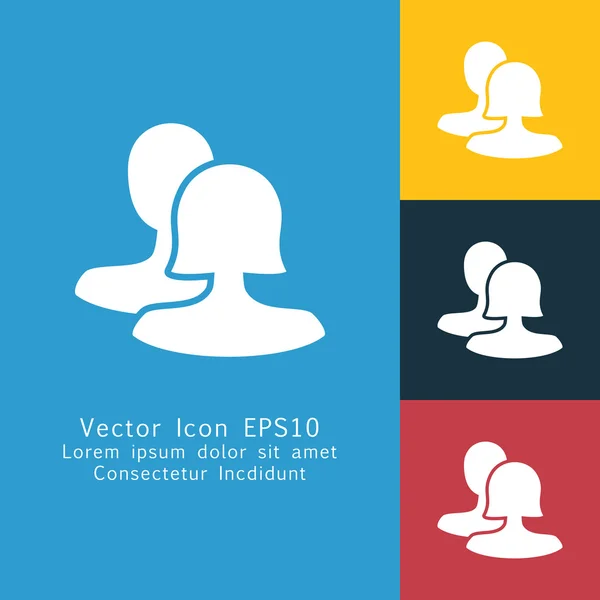Ícone de comunicação do usuário sólido em quatro cores — Vetor de Stock