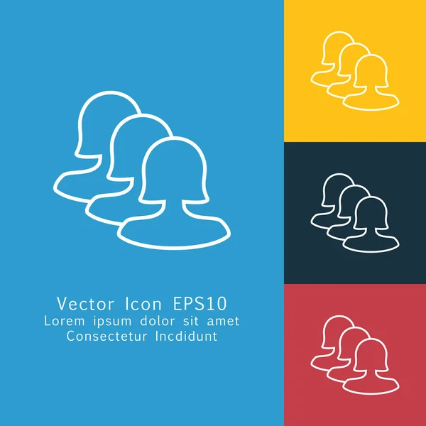 Icono de comunidad de usuario en línea delgada — Vector de stock
