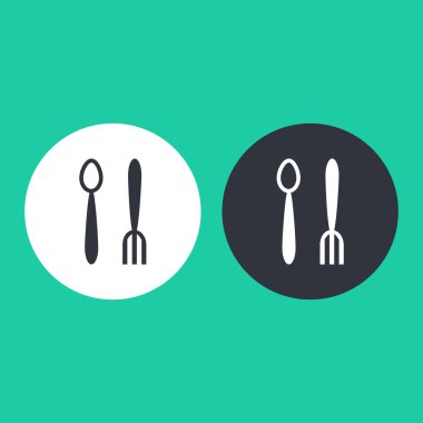 Vektör kaşık ve çatal simgesi