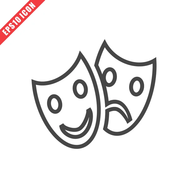 Vector tragedy and comedy masks icon — Stock Vector