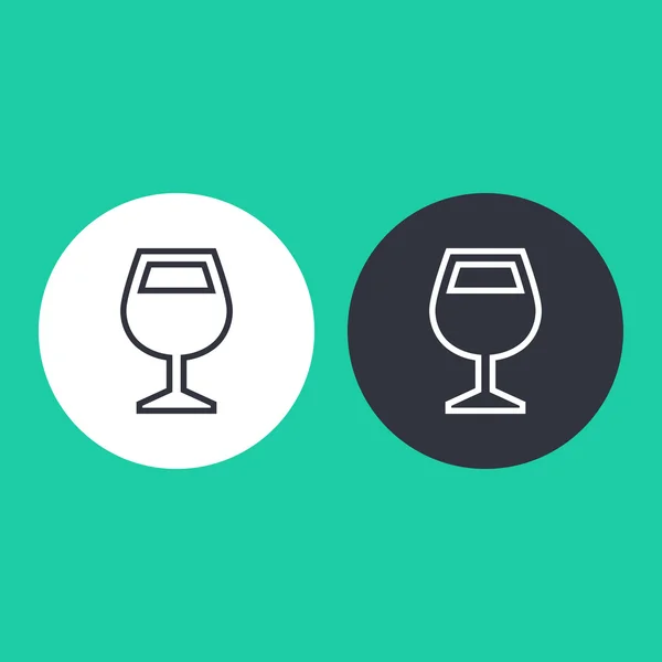 Vector wine glass icon — Stock Vector