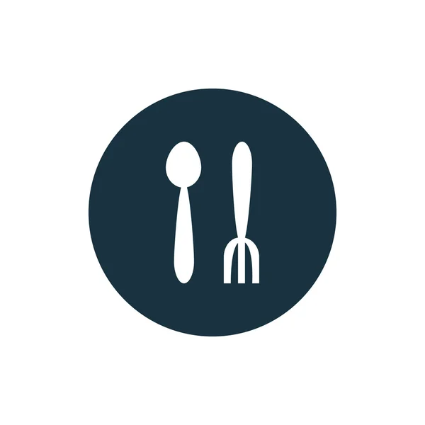 Vector spoon and fork icon — Stock Vector