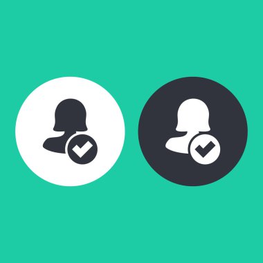 Dört renk katı kadın kullanıcı simgesi