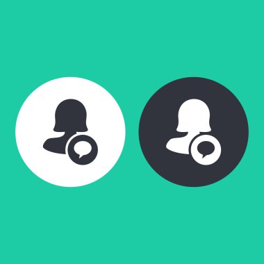 Dört renk katı kadın kullanıcı simgesi