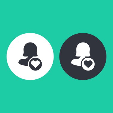 Dört renk katı kadın kullanıcı simgesi