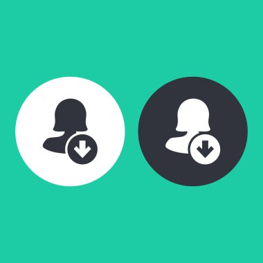 Dört renk katı kadın kullanıcı simgesi