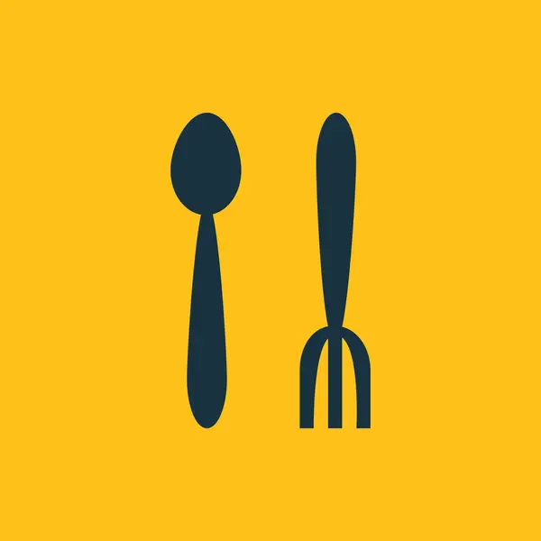 Cucchiaio vettoriale e icona della forchetta — Vettoriale Stock