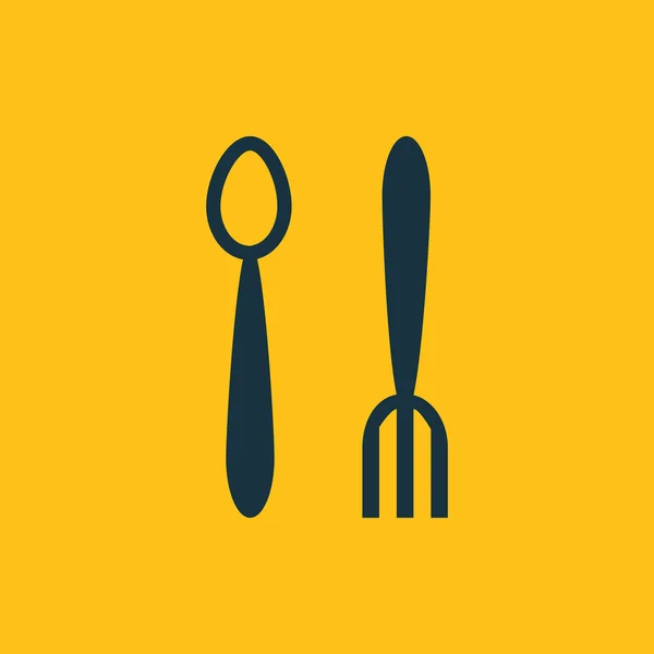 Vector spoon and fork icon — Stock Vector