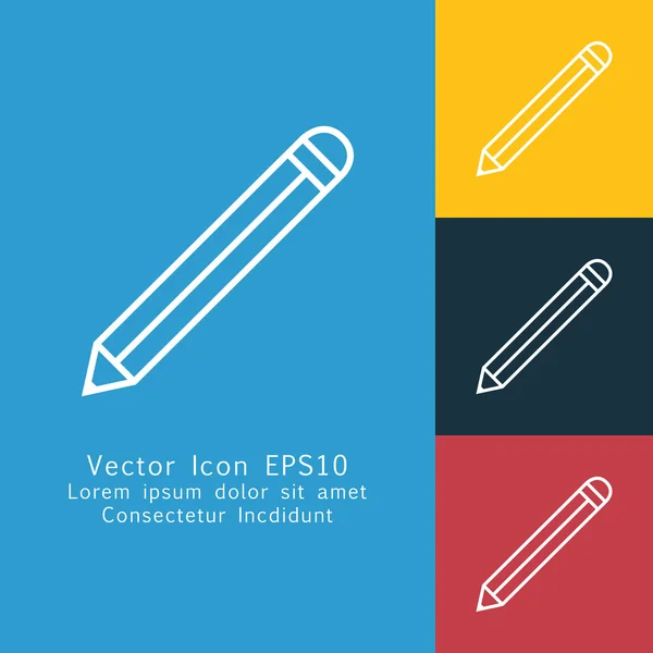 Icono de lápiz de línea fina — Vector de stock