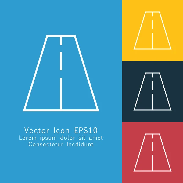 Icono de carretera de línea delgada — Vector de stock