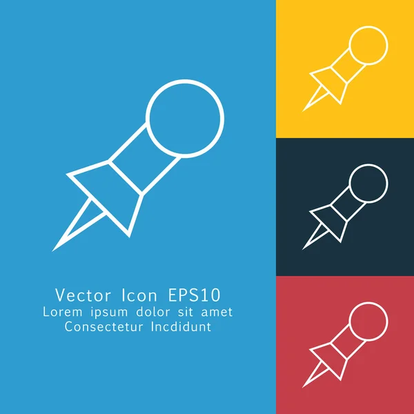 Icono de pin de línea delgada — Vector de stock