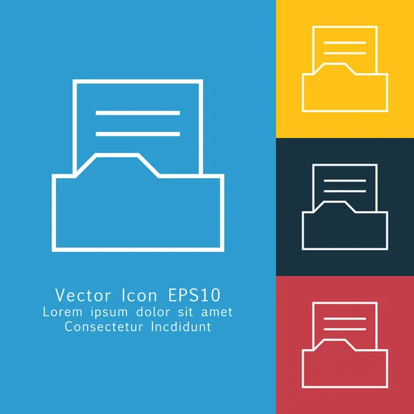 Thin line file in folder icon — Stock Vector