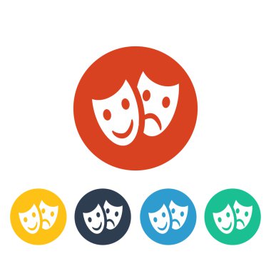 Vektör trajedi ve komedi maskeleri simgesi