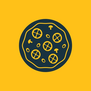 Pizza simgesinin vektör illüstrasyonu