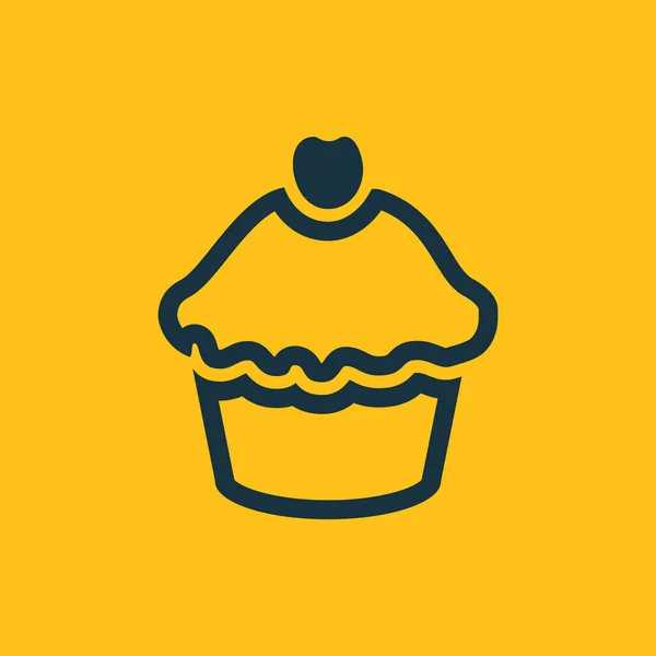 Ilustração vetorial do ícone cupcake — Vetor de Stock