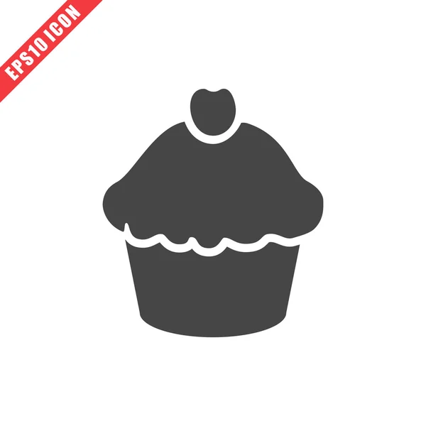 Vector illustration of cupcake icon — Stock Vector