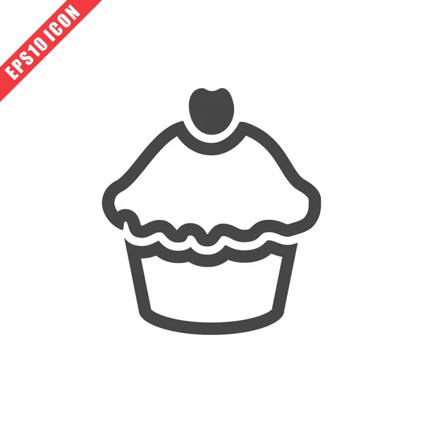 Ilustração vetorial do ícone cupcake — Vetor de Stock