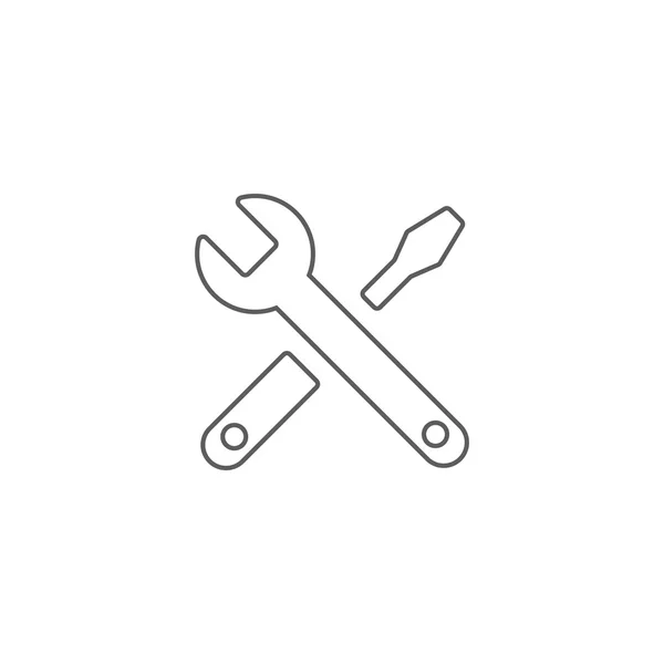 Ilustración vectorial de la llave inglesa y el icono del destornillador — Archivo Imágenes Vectoriales